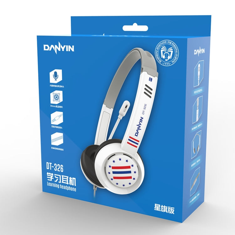 DANYIN DT326 Head-mounted Desktop Computer Children Learning Wire Headset with Microphone, Cable Length:1.8m, Style:USB(White) - Multimedia Headset by Danyin | Online Shopping South Africa | PMC Jewellery | Buy Now Pay Later Mobicred