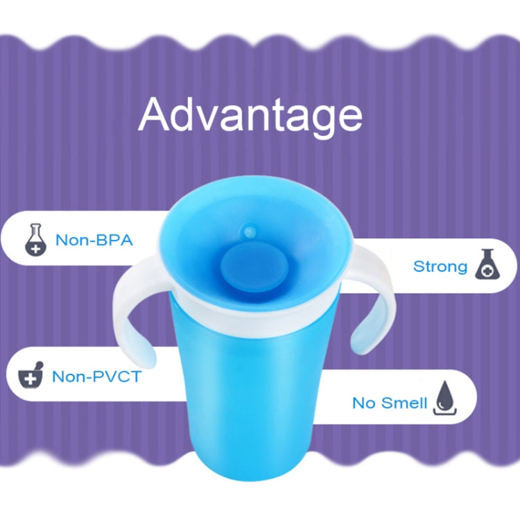 360 Degrees Rotated Baby Learning Drinking Cup With Double Handle Flip(Pink) - Cups & Silicone Nipple by PMC TechLife | Online Shopping South Africa | PMC TechLife | Buy Now Pay Later Mobicred