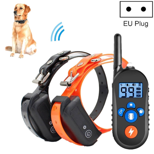 800m Remote Control Electric Shock Bark Stopper Vibration Warning Pet Supplies Electronic Waterproof Collar Dog Training Device, Style:556-2(EU Plug) - Training Aids by PMC Jewellery | Online Shopping South Africa | PMC Jewellery | Buy Now Pay Later Mobicred