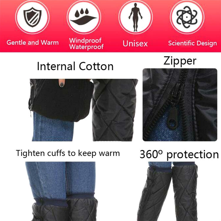 Electric Bike Winter Outdoor Riding Windproof Cold Protection Plus Velvet Warm Leg Guard Knee Pads, Style:70cm Increase Black - Protective Gear by PMC Jewellery | Online Shopping South Africa | PMC Jewellery | Buy Now Pay Later Mobicred