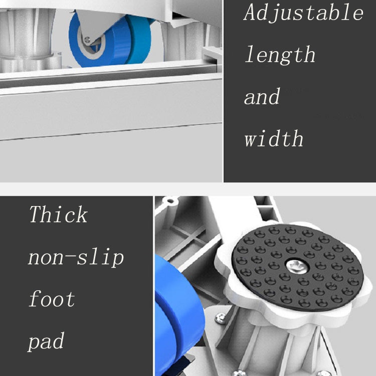 Double Tubes 8 Wheels + 4 Legs Adjustable Stainless Steel Refrigerator Bracket Washing Machine Base Bracket - free shipping - PMC TechLife - Order now!