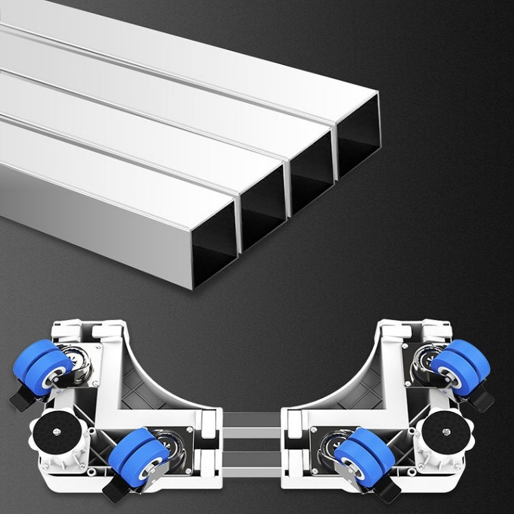 Double Tubes 8 Wheels + 4 Legs Adjustable Stainless Steel Refrigerator Bracket Washing Machine Base Bracket - free shipping - PMC TechLife - Order now!