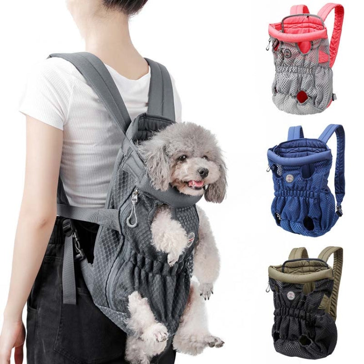 Doglemi Pet Outing Backpack Dog Shoulder Chest Bag Breathable Mesh Dog Cat Bag, Size:L(Blue) - free shipping - PMC TechLife - Order now!