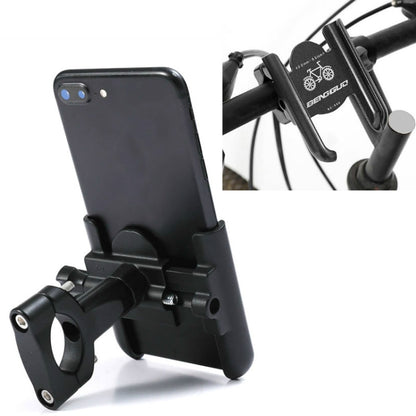 BENGGUO Bicycle Aluminum Alloy Mobile Phone Holder Electric Motorcycle Anti-Vibration Navigation Fixed Mobile Phone Holder Riding Equipment, Style:Handlebar Installation(Black) - Holders by BENGGUO | Online Shopping South Africa | PMC Jewellery | Buy Now Pay Later Mobicred