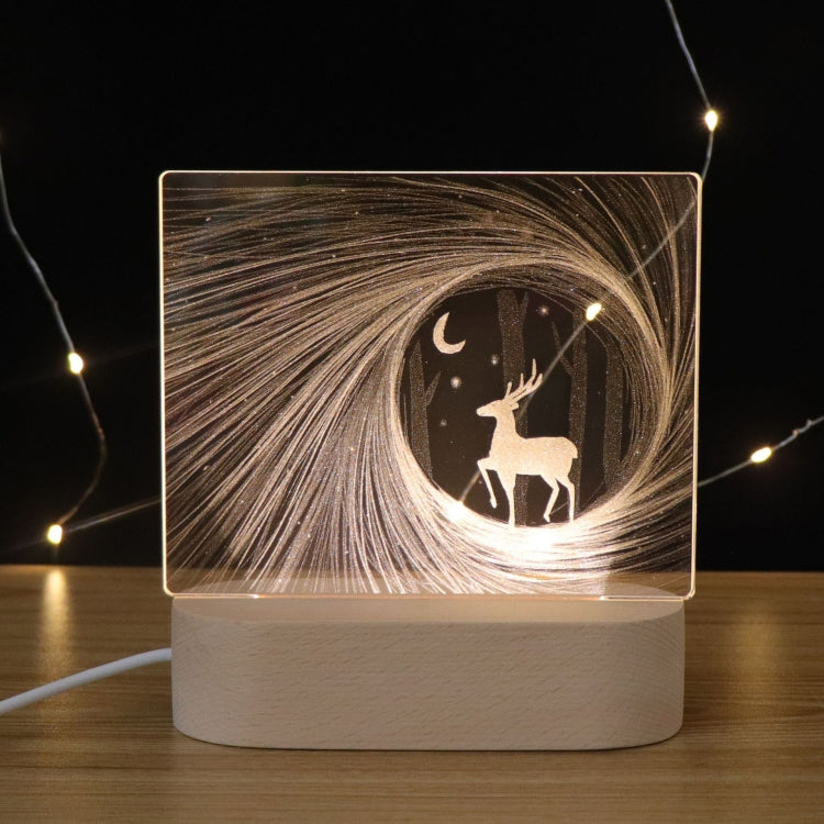3D Atmosphere Decorative Light Acrylic Inner Carved LED Night Light Creative Girl Table Lamp(Deer) - Novelty Lighting by PMC TechLife | Online Shopping South Africa | PMC TechLife | Buy Now Pay Later Mobicred