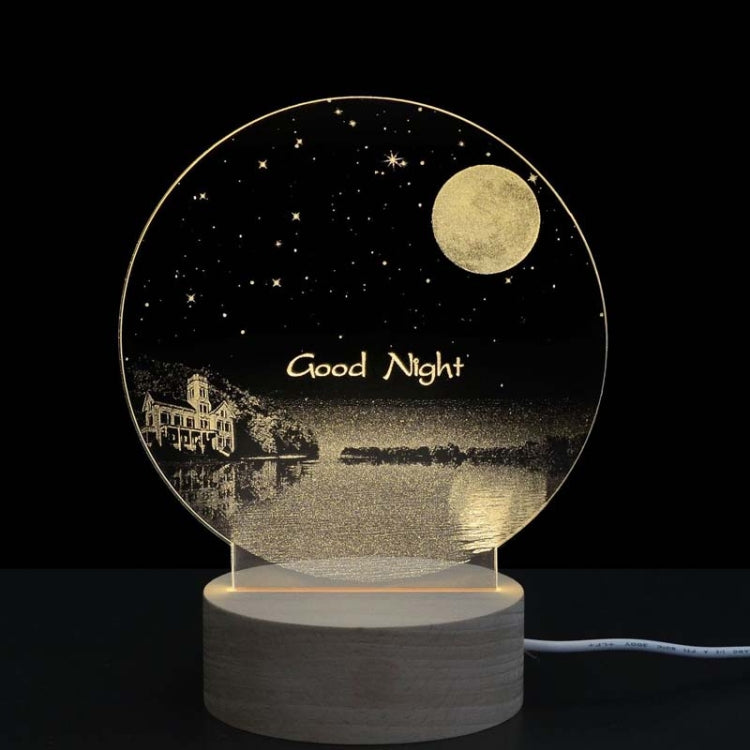 3D Atmosphere Decorative Light Acrylic Inner Carved LED Night Light Creative Girl Table Lamp(Good Night) - Novelty Lighting by PMC TechLife | Online Shopping South Africa | PMC TechLife | Buy Now Pay Later Mobicred