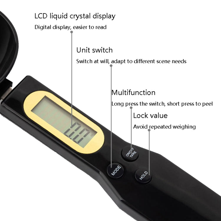 ABS Electronic Measuring Spoon Spoon Weighing Measuring Tool, Specification: 500g/0.1g, Colour: White - Kitchen Scales by PMC Jewellery | Online Shopping South Africa | PMC Jewellery