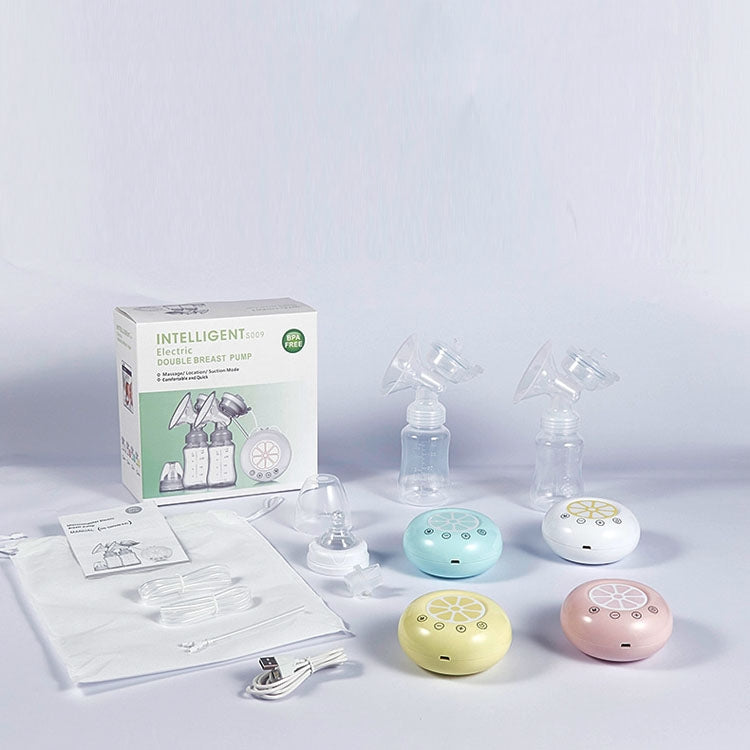 Large Suction Smart Electric Bilateral Breast Pump 12-Speed Silent Breast Pump(Yellow) - Cups & Silicone Nipple by PMC TechLife | Online Shopping South Africa | PMC TechLife