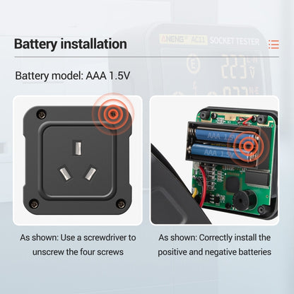 ANENG AC11 Multifunctional Digital Display Socket Tester Electrical Ground Wire Tester(UK Plug) - Current & Voltage Tester by ANENG | Online Shopping South Africa | PMC Jewellery | Buy Now Pay Later Mobicred