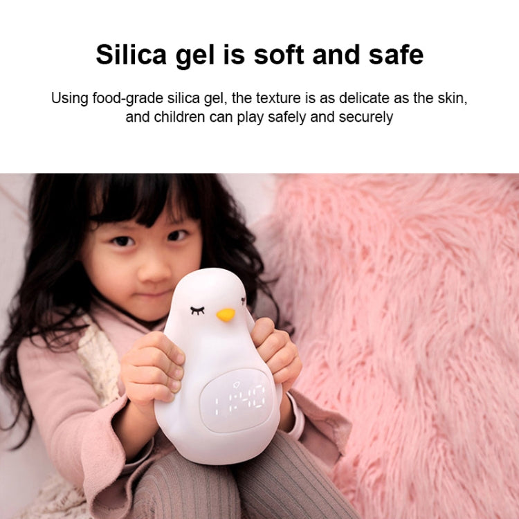 Creative Multifunctional Penguin Silicone Cute Beans Wake Children Sleeping LED Electronic Alarm Clock(Yellow Light) - Novelty Clock by PMc TechLife | Online Shopping South Africa | PMc TechLife | Buy Now Pay Later Mobicred