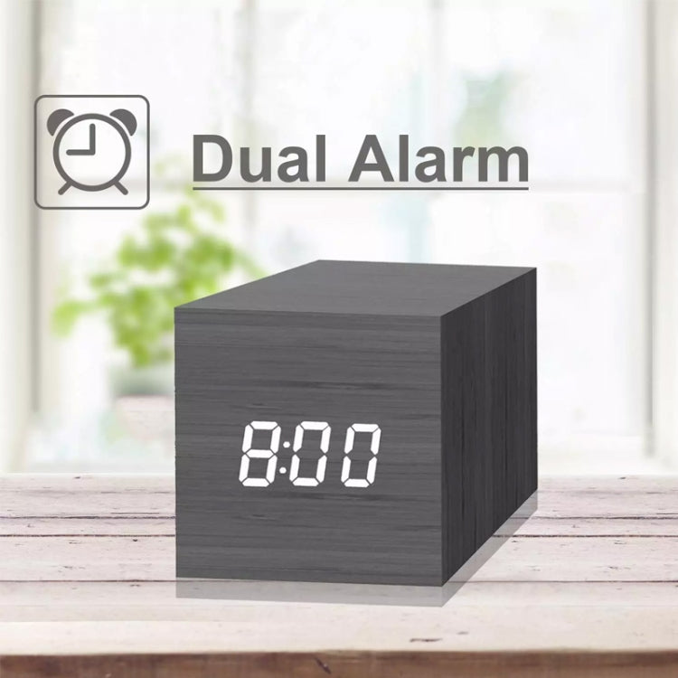 Multicolor Sounds Control Wooden Clock Modern Digital LED Desk Alarm Clock Thermometer Timer Black Green - Alarm Clocks by PMc TechLife | Online Shopping South Africa | PMc TechLife | Buy Now Pay Later Mobicred