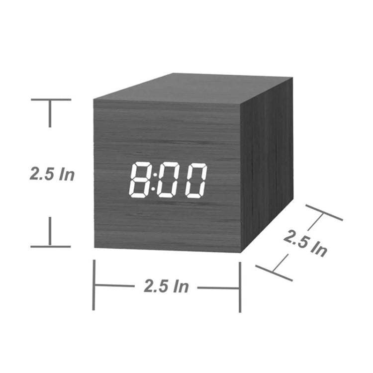 Multicolor Sounds Control Wooden Clock Modern Digital LED Desk Alarm Clock Thermometer Timer White Blue - Alarm Clocks by PMc TechLife | Online Shopping South Africa | PMc TechLife | Buy Now Pay Later Mobicred