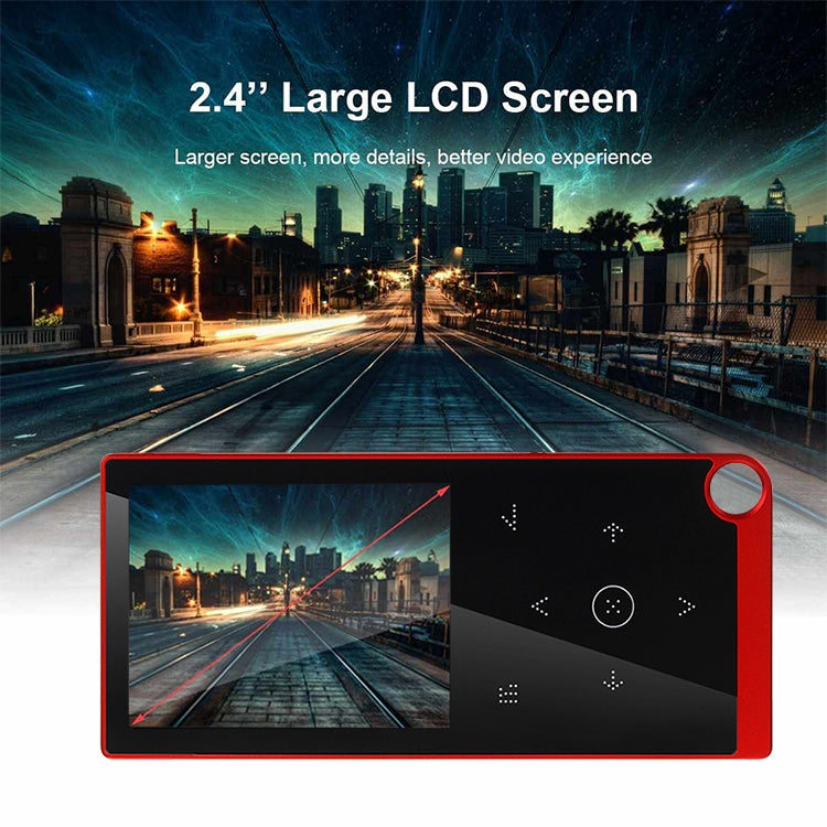 E05 2.4 inch Touch-Button MP4 / MP3 Lossless Music Player, Support E-Book / Alarm Clock / Timer Shutdown, Memory Capacity: 8GB without Bluetooth(Red) - MP4 Player by PMC Jewellery | Online Shopping South Africa | PMC Jewellery | Buy Now Pay Later Mobicred