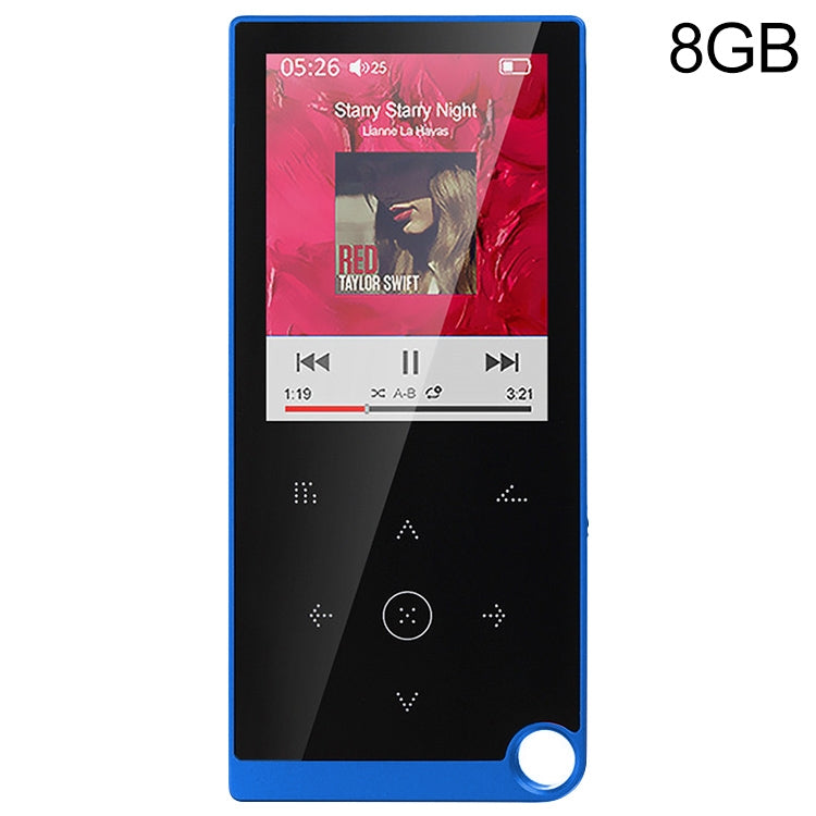 E05 2.4 inch Touch-Button MP4 / MP3 Lossless Music Player, Support E-Book / Alarm Clock / Timer Shutdown, Memory Capacity: 8GB without Bluetooth(Blue) - MP4 Player by PMC Jewellery | Online Shopping South Africa | PMC Jewellery | Buy Now Pay Later Mobicred