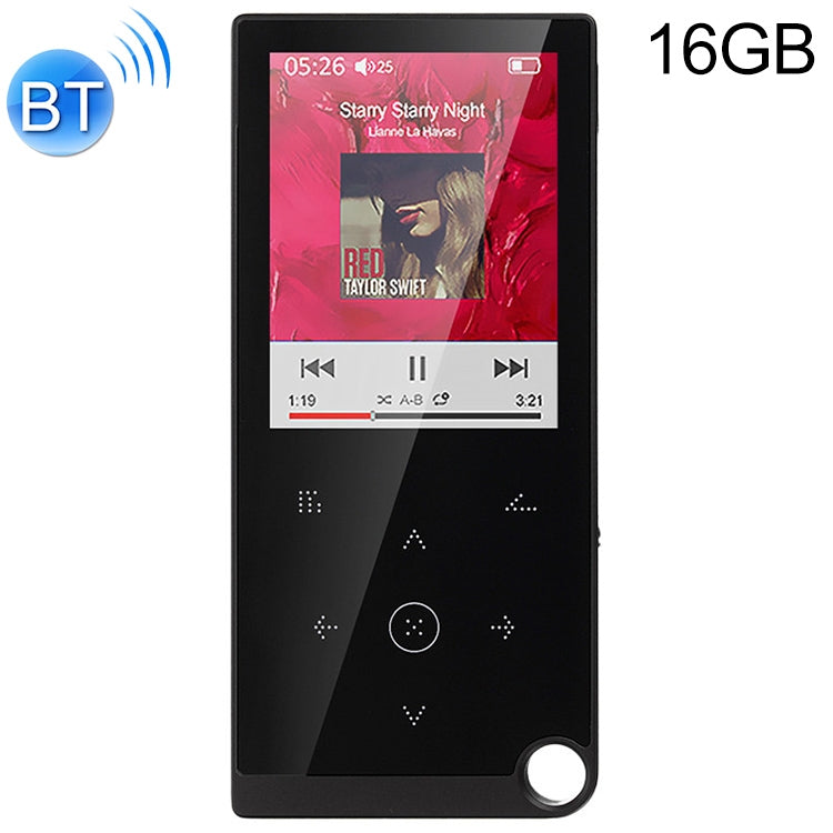 E05 2.4 inch Touch-Button MP4 / MP3 Lossless Music Player, Support E-Book / Alarm Clock / Timer Shutdown, Memory Capacity: 16GB Bluetooth Version(Black) - MP4 Player by PMC Jewellery | Online Shopping South Africa | PMC Jewellery | Buy Now Pay Later Mobicred