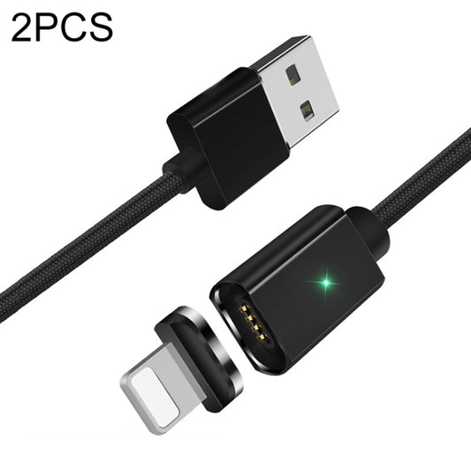 2 PCS ESSAGER Smartphone Fast Charging and Data Transmission Magnetic Cable with 8 Pin Magnetic Head, Cable Length: 1m(Black) - Charging Cable & Head by PMC Jewellery | Online Shopping South Africa | PMC Jewellery | Buy Now Pay Later Mobicred