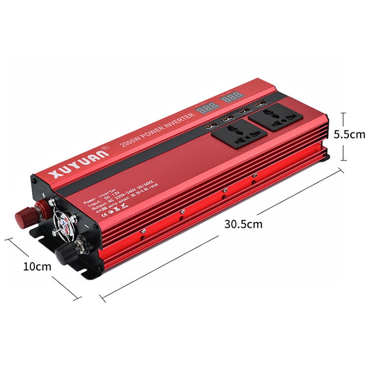 XUYUAN 2000W Car Inverter with USB Display Converter, Specification: 24V to 220V -  by Car Inverter | Online Shopping South Africa | PMC Jewellery | Buy Now Pay Later Mobicred