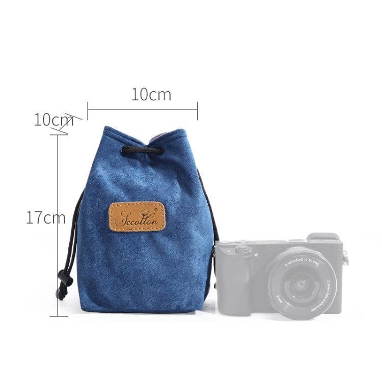 S.C.COTTON Liner Shockproof Digital Protection Portable SLR Lens Bag Micro Single Camera Bag Square Blue S - free shipping - PMC TechLife - Order now!