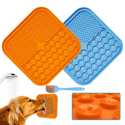 A012 Silicone Pet Sucker Licking Pad Anti-Choking Slow Food Bowl, Specification: Large(Blue) - Food Bowls by PMC Jewellery | Online Shopping South Africa | PMC Jewellery
