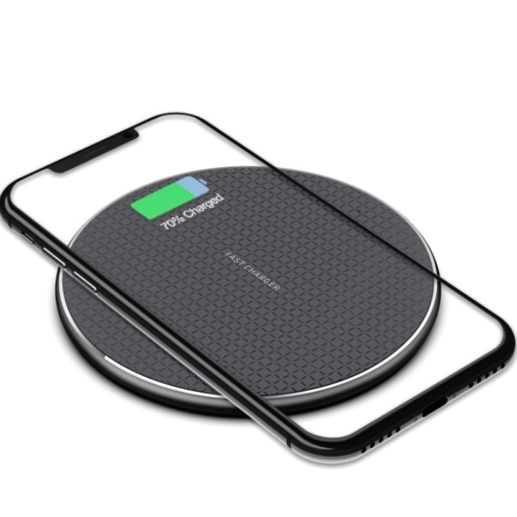 2pcs K8 10W Universal Aluminum Alloy Mobile Phone Wireless Charger, Specification:with 1m Cable(Black) - Wireless Charger by PMC Jewellery | Online Shopping South Africa | PMC Jewellery | Buy Now Pay Later Mobicred