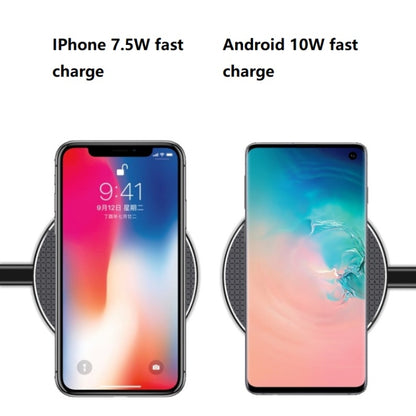 K8 10W Universal Aluminum Alloy Mobile Phone Wireless Charger, Specification:with 50cm Cable(Black) - Wireless Charger by PMC Jewellery | Online Shopping South Africa | PMC Jewellery | Buy Now Pay Later Mobicred