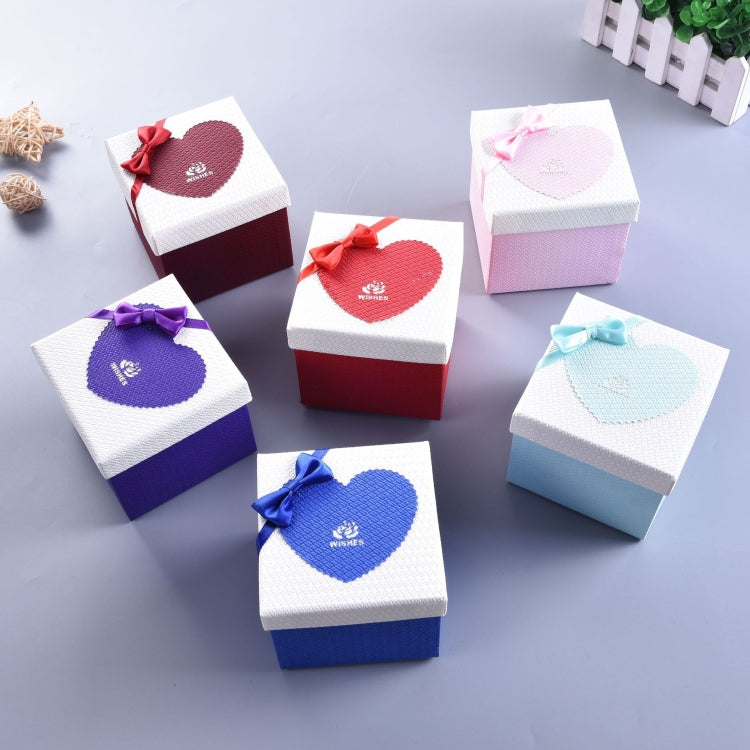 Paper Valentine Day Gift Box With Bow, Specification: 10x10x10cm(Purple) - free shipping - PMc TechLife - Order now!