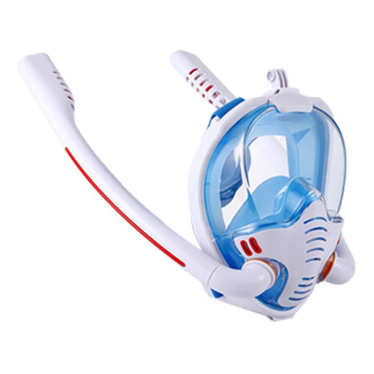 Snorkeling Mask Double Tube Silicone Full Dry Diving Mask Adult Swimming Mask Diving Goggles, Size: S/M(White/Blue) - Diving Mask by PMC Jewellery | Online Shopping South Africa | PMC Jewellery | Buy Now Pay Later Mobicred