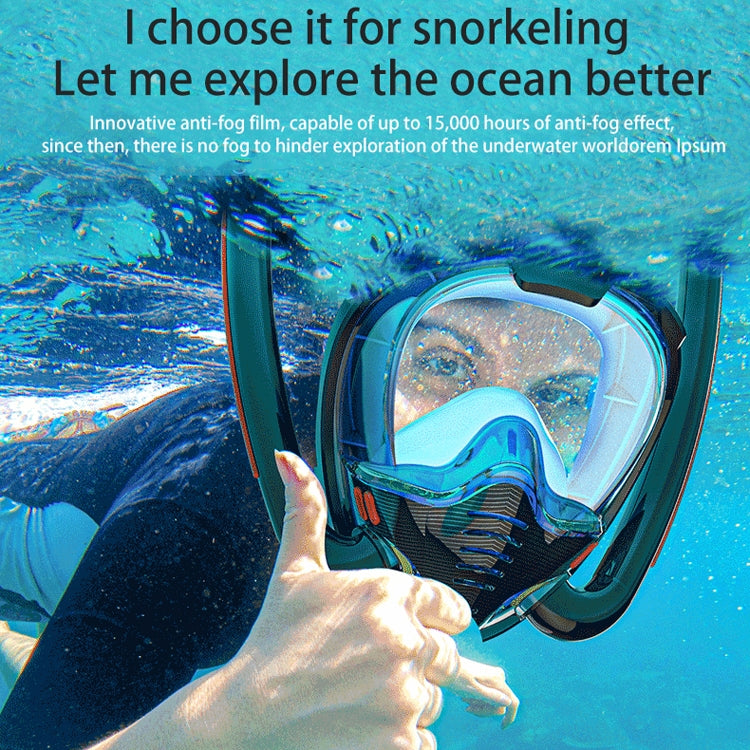 Snorkeling Mask Double Tube Silicone Full Dry Diving Mask Adult Swimming Mask Diving Goggles, Size: L/XL(White/Blue) - Diving Mask by PMC Jewellery | Online Shopping South Africa | PMC Jewellery | Buy Now Pay Later Mobicred