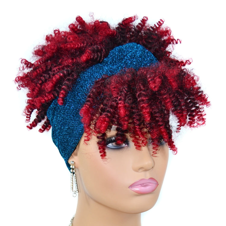 Headscarf Wig Black Gradient Small Curly Wig Explosive Headgear, Colour: 5.TJB0-1BT60B# - free shipping - PMC TechLife - Order now!