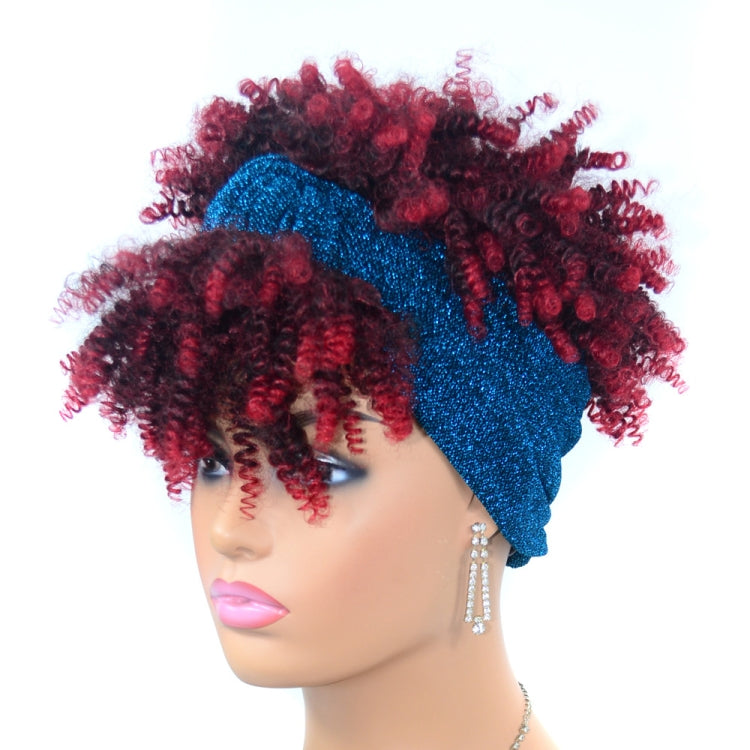 Headscarf Wig Black Gradient Small Curly Wig Explosive Headgear, Colour: 8.TJC1-1B# - free shipping - PMC TechLife - Order now!