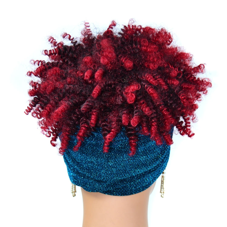 Headscarf Wig Black Gradient Small Curly Wig Explosive Headgear, Colour: 11.TJF4-1B# - free shipping - PMC TechLife - Order now!