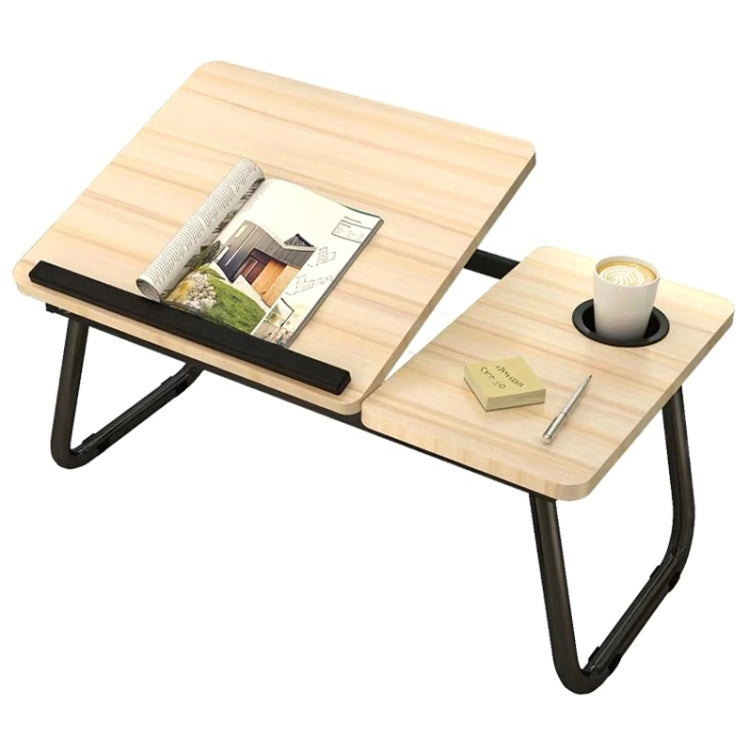 Bed Four-Speed Lifting Table Folding Laptop Desk  Adjustable Dormitory Lazy Table with Cup Holder, Size: 55x32x25cm(Aurora White) - free shipping - PMC Jewellery - Order now!