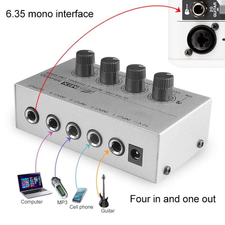 Mini Karaoke Audio Mixer4 Channel Line Mono Microphone Sound Mixing Amplifier For Family KTV -  by PMC Jewellery | Online Shopping South Africa | PMC Jewellery | Buy Now Pay Later Mobicred