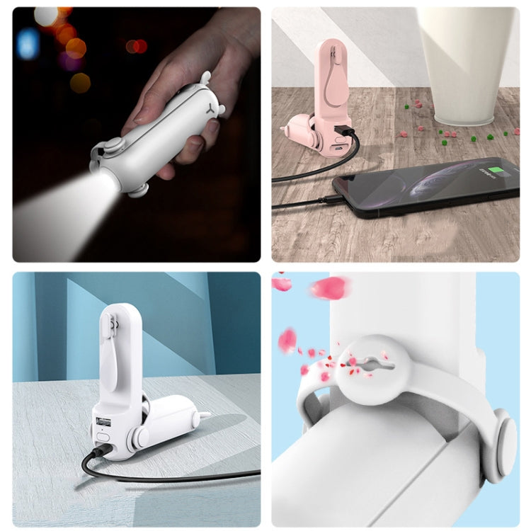 DS208 Folding Multifunctional USB Flashlight Fan Portable Aromatherapy Mosquito Repellent Mini Handheld Fan(Pink) - Electric Fans by PMC TechLife | Online Shopping South Africa | PMC TechLife | Buy Now Pay Later Mobicred