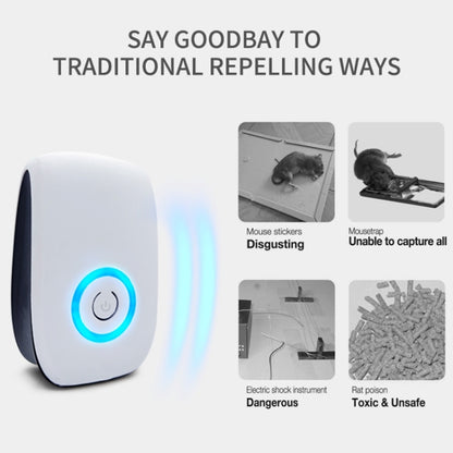 H12 2 PCS Ultrasonic Electronic Mouse Repeller Household Mini Mosquito Repeller, Product specification: US Plug(White) - Repellents by PMC Jewellery | Online Shopping South Africa | PMC Jewellery | Buy Now Pay Later Mobicred