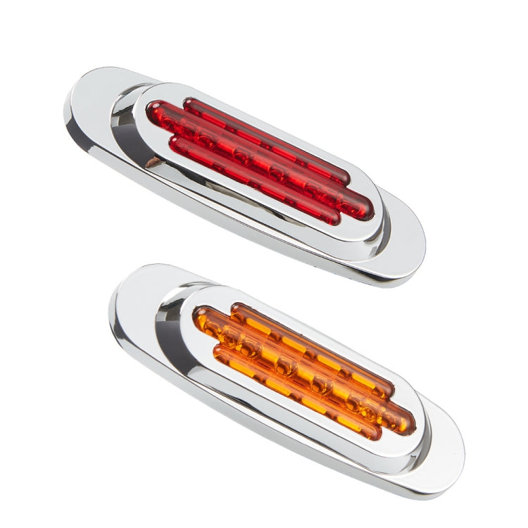 12-24V 16 LEDs Electroplating Side Lights Side Tail Lights Cargo Truck Modification Light, Colour: Red (High and Low Light 3 Lines) - Warning Lights by PMC Jewellery | Online Shopping South Africa | PMC Jewellery | Buy Now Pay Later Mobicred