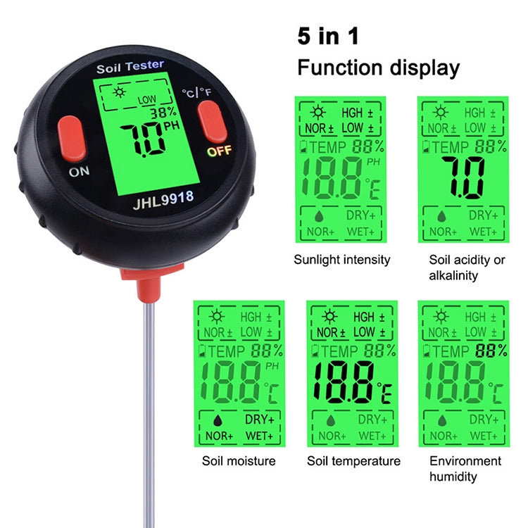 Five-In-One Soil Meter PH Humidity Temperature Photometry Detector PH Photometry Multifunctional Detector - PH & Moisture Meter by PMC TechLife | Online Shopping South Africa | PMC TechLife | Buy Now Pay Later Mobicred