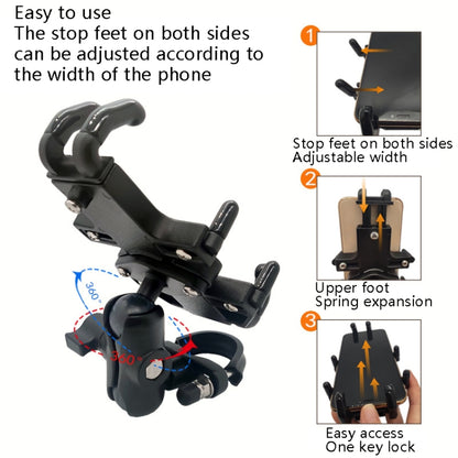 N-STAR NJN001 Motorcycle Bicycle Compatible Mobile Phone Bracket Aluminum Accessories Riding Equipment(With Expansion Head) - Holders by N-STAR | Online Shopping South Africa | PMC Jewellery | Buy Now Pay Later Mobicred