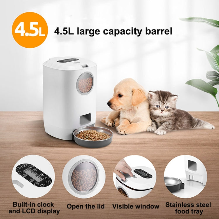 4.5L Smart Pet Cat Dog Bowl Food Automatic Dispenser Feeder  With Timer Auto Electronic Feeder With Metal Food Tray, Specification: UK Plug - Food Bowls by PMC Jewellery | Online Shopping South Africa | PMC Jewellery