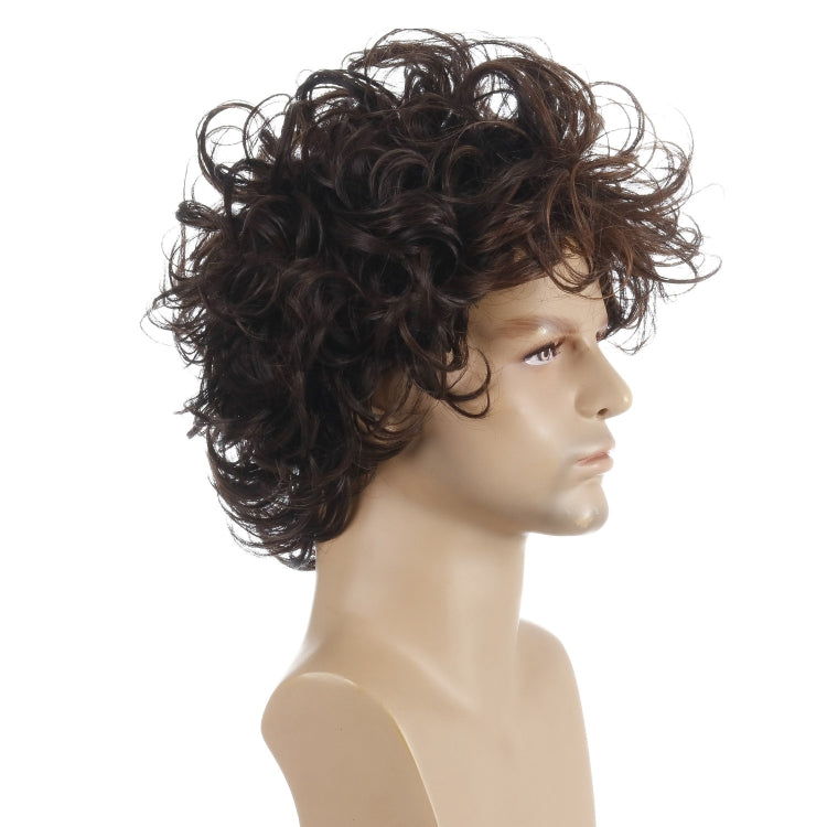 Men Fluffy Short Curly Wig Sets(Black Brown) - free shipping - PMC TechLife - Order now!