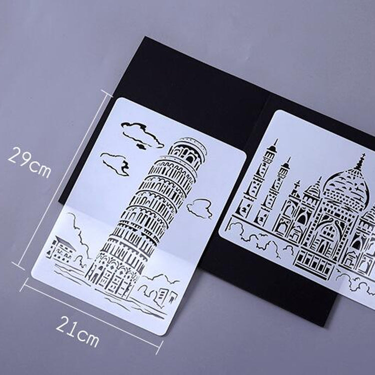 8 Five-storied Pagoda Construction Series Painting Template Theme City A4 Label Template - Art Supplies by PMC TechLife | Online Shopping South Africa | PMC TechLife | Buy Now Pay Later Mobicred