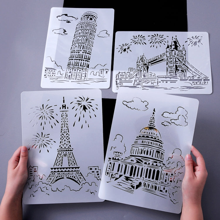 8 Five-storied Pagoda Construction Series Painting Template Theme City A4 Label Template - Art Supplies by PMC TechLife | Online Shopping South Africa | PMC TechLife | Buy Now Pay Later Mobicred