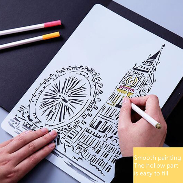 8 Five-storied Pagoda Construction Series Painting Template Theme City A4 Label Template - Art Supplies by PMC TechLife | Online Shopping South Africa | PMC TechLife | Buy Now Pay Later Mobicred