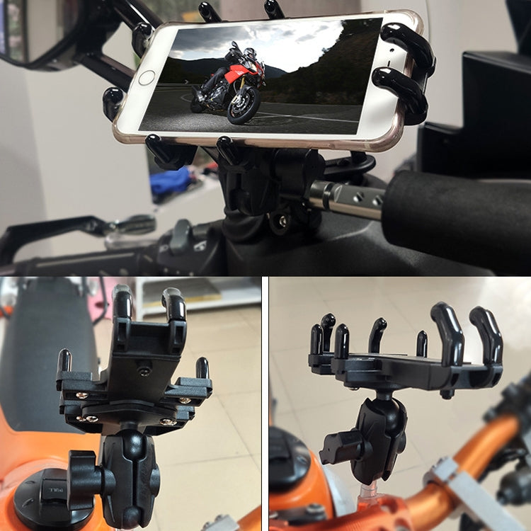 N-STAR Motorcycle Bicycle Composite Version Of Mobile Phone Bracket Multifunctional Accessories Lightweight Riding Equipment(Crooked Ball Head) - Holders by N-STAR | Online Shopping South Africa | PMC Jewellery | Buy Now Pay Later Mobicred