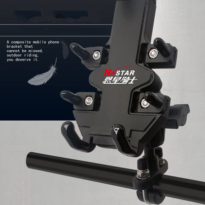 N-STAR Motorcycle Bicycle Composite Version Of Mobile Phone Bracket Multifunctional Accessories Lightweight Riding Equipment(T-shaped Ball Head) - Holders by N-STAR | Online Shopping South Africa | PMC Jewellery | Buy Now Pay Later Mobicred