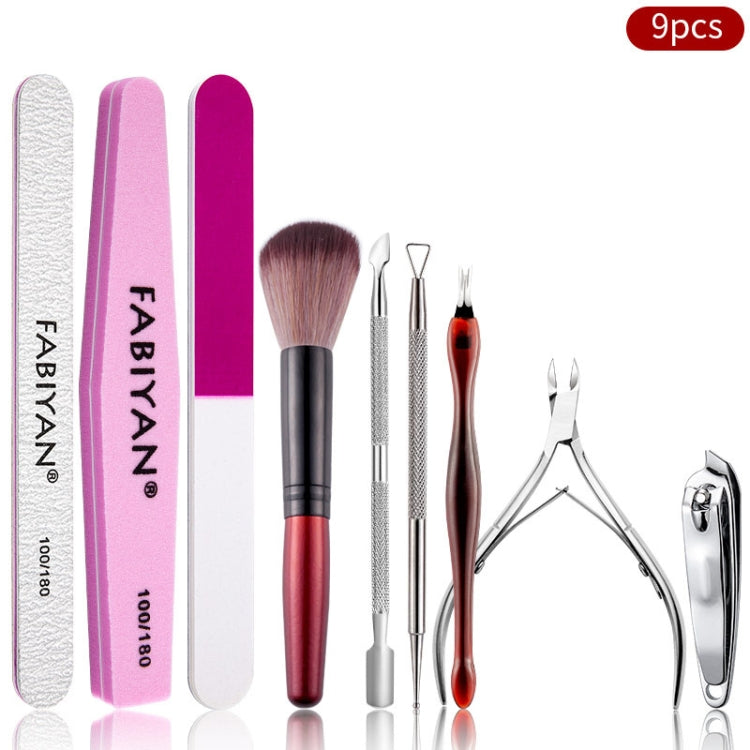 FABIYAN Nail Art Tool Set Manicure Disarm Tool Set, Specification: 9-piece Set - Nail Art Equipment by FABIYAN | Online Shopping South Africa | PMC Jewellery | Buy Now Pay Later Mobicred