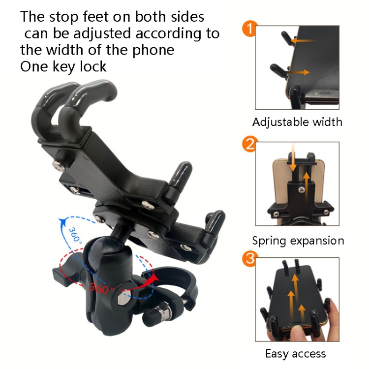 N-STAR NJN002 Motorcycle Metal Aluminum Alloy Universal Anti-Theft Mobile Phone Bracket(T-shaped Ball Head Installation) - Holder by N-STAR | Online Shopping South Africa | PMC Jewellery | Buy Now Pay Later Mobicred