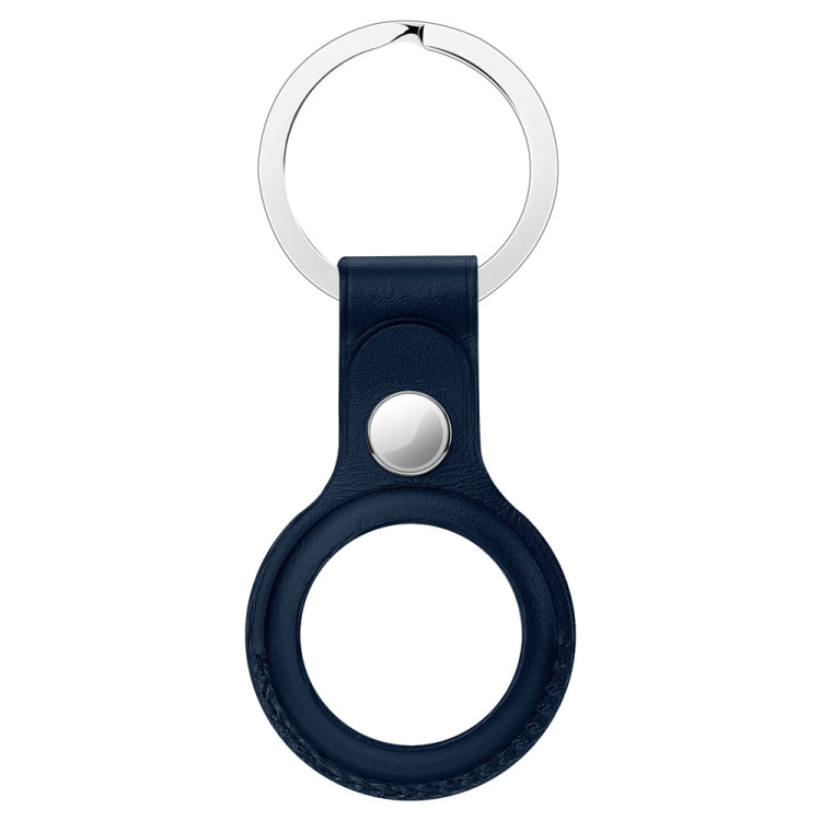 Anti-scratch Top-layer Cowhide Leather Protective Cover with Hanging Buckle for AirTag(Deep Blue) - Other by PMc TechLife | Online Shopping South Africa | PMc TechLife | Buy Now Pay Later Mobicred