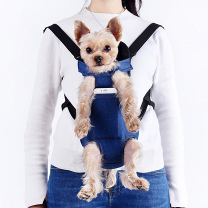 Dog Going Out Foldable On Chest Backpack Pet Carrier Bag, Colour: Blue Denim (Four Seasons)(L) - Pet Bags by PMC Jewellery | Online Shopping South Africa | PMC Jewellery
