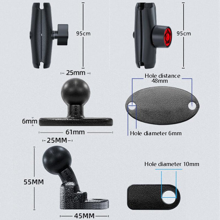 Motorcycle Metal Navigation Mobile Phone Bracket,Style: Rearview Mirror Installation (Hand Twist) - Holder by PMC TechLife | Online Shopping South Africa | PMC TechLife | Buy Now Pay Later Mobicred